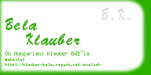 bela klauber business card